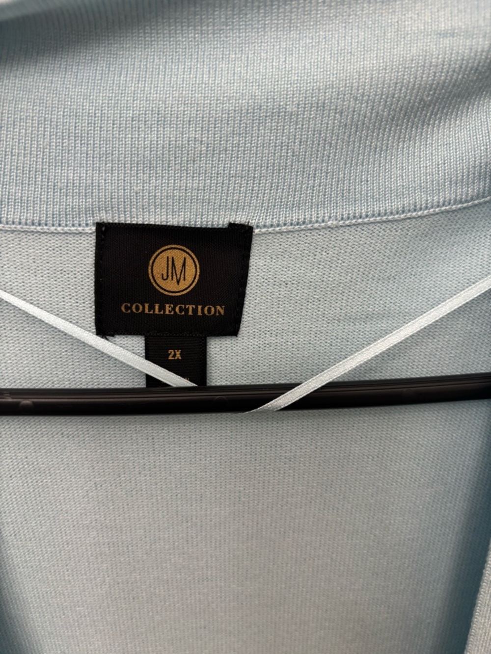 JM Collection Pale Blue Pocket Cardigan with Gold Buttons - Picture 5 of 5